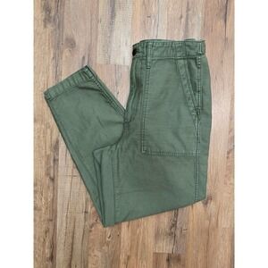 Madewell Green Utility Pants Size 27 High Rise Cotton Straight Leg